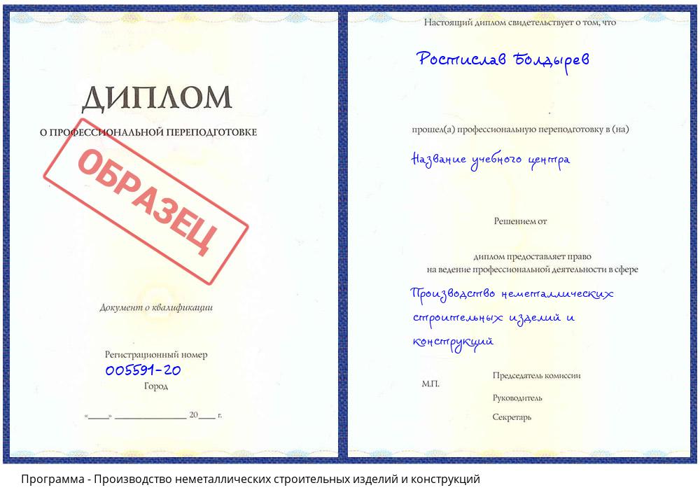 Производство неметаллических строительных изделий и конструкций Комсомольск-на-Амуре