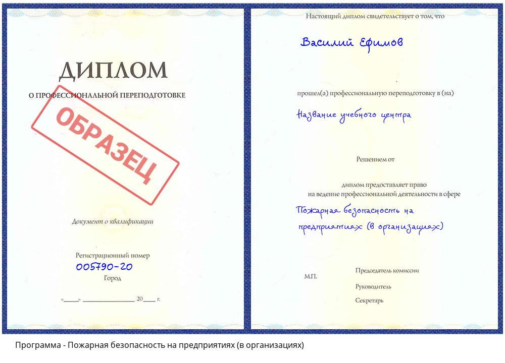 Пожарная безопасность на предприятиях (в организациях) Комсомольск-на-Амуре